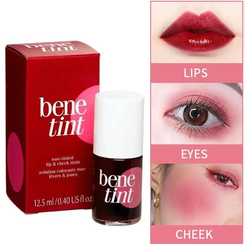 Rose Red Liquid Cosmetics Lipstick Eye-shadow Blusher Multi-functional Makeup Lip Cheek Eye Long Term Waterproof Liquid 2024