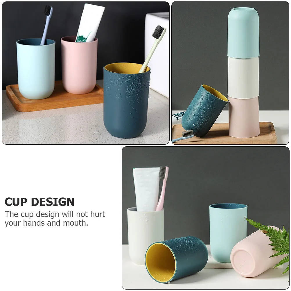 

4pcs Toothbrush Cups Simple Design Travel Storage For Toothpaste Combs Washing Cup Household Mouthwash Case