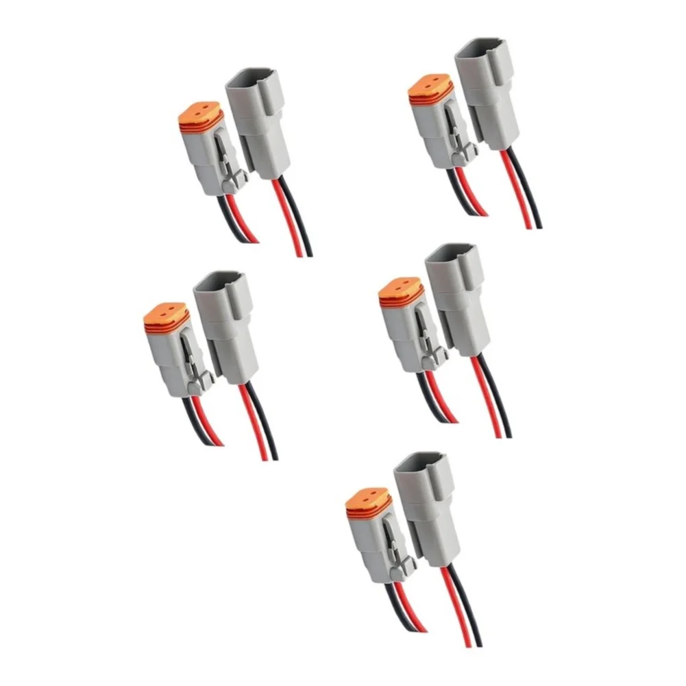 For Dt Male Female Waterproof Connector Kit 5 Pair for Automotive Use 125C Rating IP65 10A 22V 1mm Wire 15cm Length