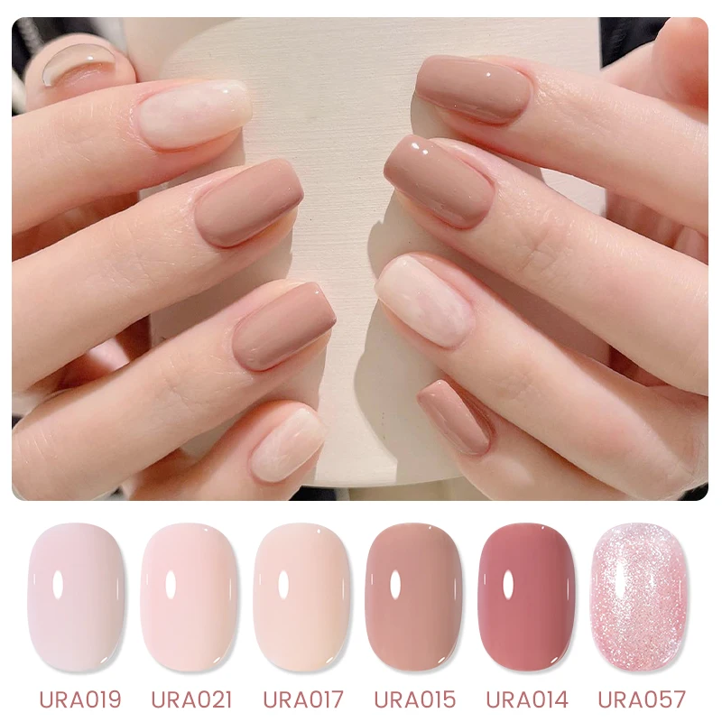 UR SUGAR 15 ml Pink Nude Gel Nagellack Base Top Coat Velvet Top Rot Schwarz Weiß Glitzer Semi Permanent Soak Off UV Gel Nail Art