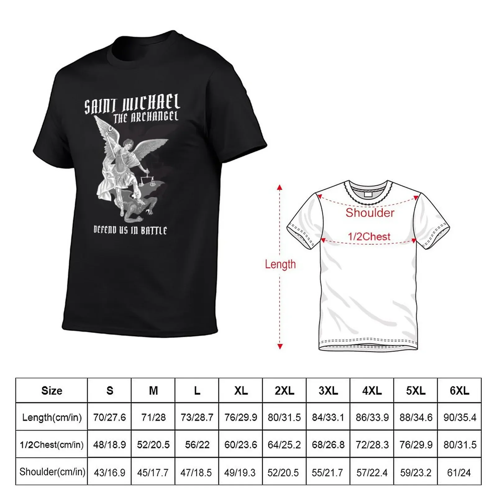 Saint Michael T-Shirt anime tshirt anime clothes oversized fruit of the loom mens t shirts