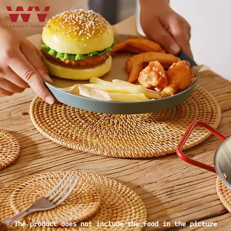 10-20cm Pot Mats Handwoven Rattan Placemats Round Heat Insulation Mats Natural Woven Table Mats For Dining Home Wedding Decor