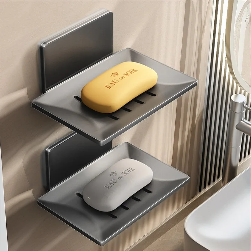 

Bathroom Space Aluminum Soap Rack Portable Aluminum Soap Storage Rack Wall Mounted Draining Soap Rack Bathroom Accessories