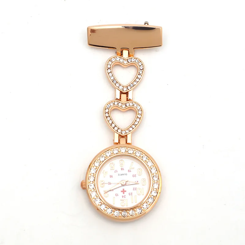 New Rolling Drill Nurse Watch Hanging Chest Doctor Nurse Portable Pocket Watch Women's Diamond Watch