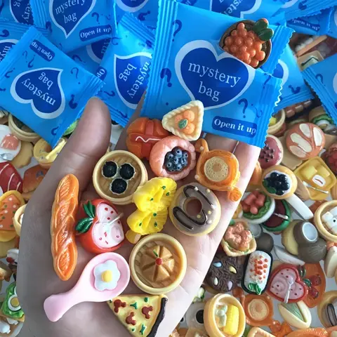 30pcs Diy Mixed Style Blind Bag Mini Food Simulation Cute Blind Box Suitable Children's Toy House Decoration Gift Randomly Sent