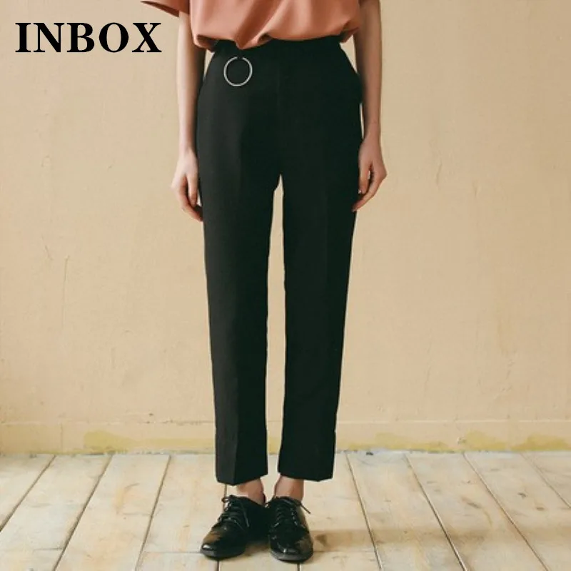 

2023 Harem Pant Women Autumn High Waist Loose Black Women Slim Capris Simple Casual Pants Female