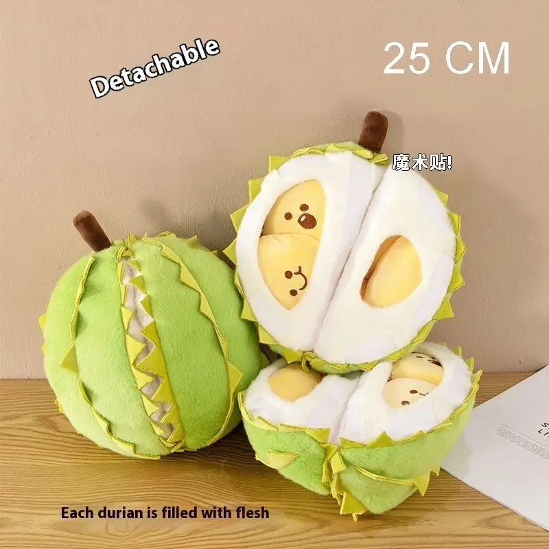 Weiches Dekompressionsspielzeug mit Durian-Motiv, 25 cm, zerreißbare Plüschkissenpuppe, abnehmbares Festival-Geschenkset