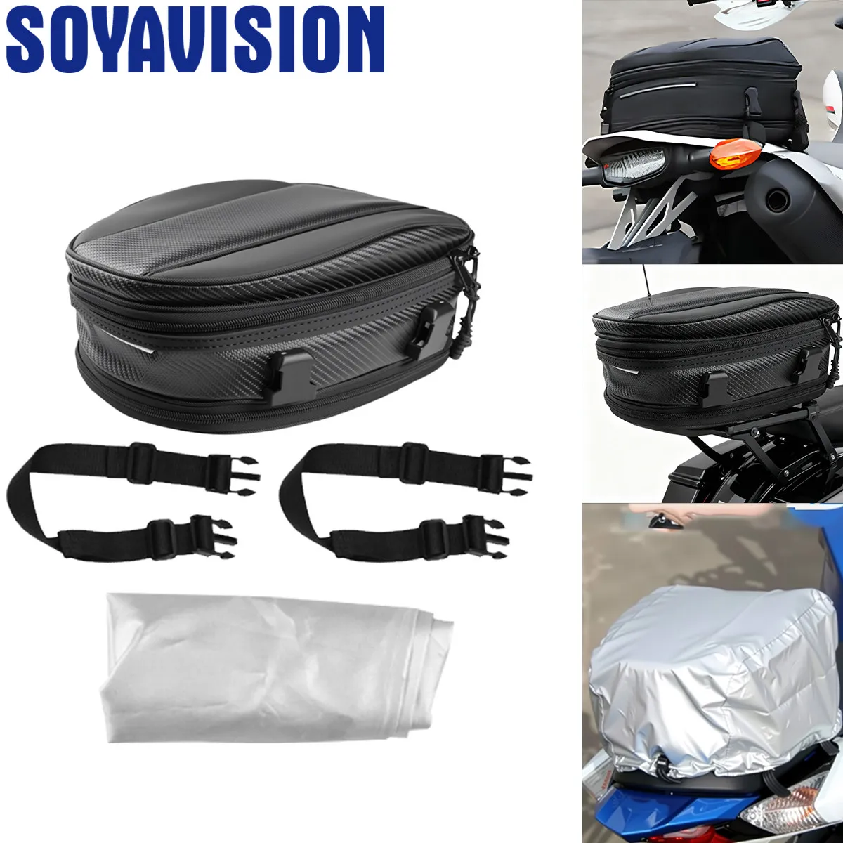 

Motorcycle Accessories Black Waterproof Tail Bag Rear Sport Back Seat Bags Handbag Universal Motorbike Travel Luggage Saddle Bag