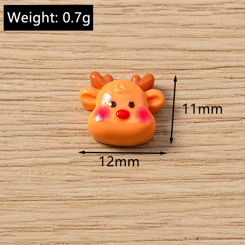 10 Stück 10x12mm Cartoon-Weihnachtsmann-Cabochons aus Kunstharz für die Schmuckherstellung, DIY-Haarschmuck und Bastelzubehör – Detail 9