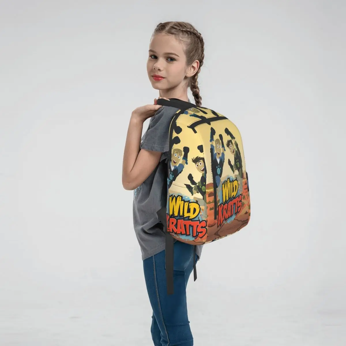 Pattern Logo Wild Kratts (9) Backpack Large Capacity Boys Girls BookBag School Bag Shoulder Bags for Men Women