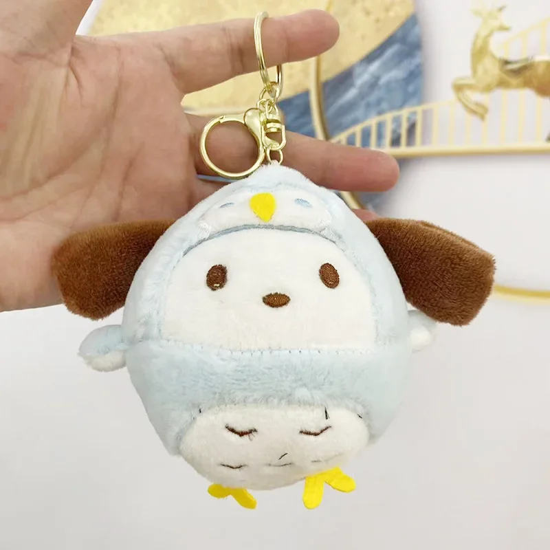 Sanrio Hello Kitty dush pendant cos ชุดนกฮูกน่ารัก Kuromi พวงกุญแจกระเป๋าเมโลดี้จี้ plushies ของเล่น Deco ของขวัญเด็กเล็กเด็กผู้หญิง