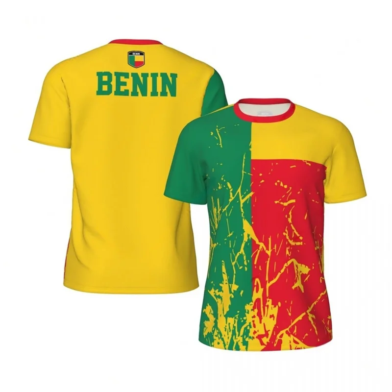 The Republic of Benin Football T Shirt Men African Benin Graphics T-shirt 3D Printed Fashion Short Sleeve Summer Sports T Shirts