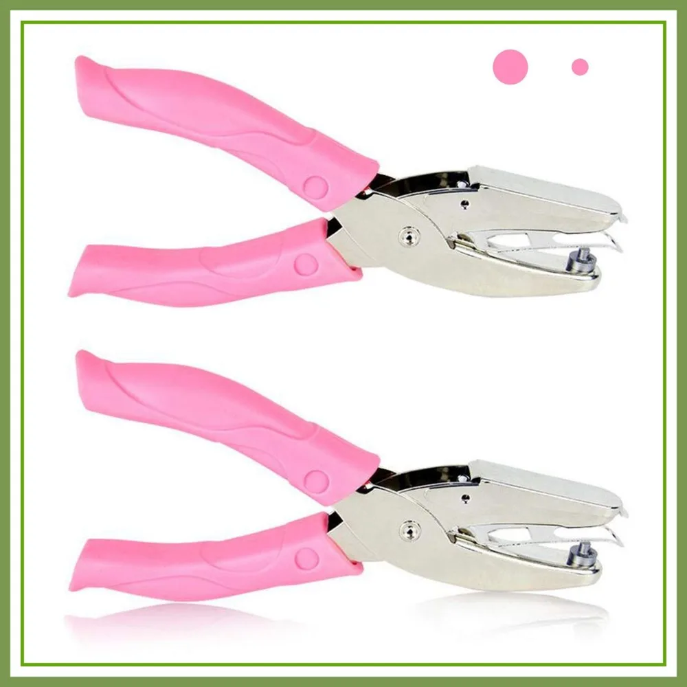 

2Pcs 1/16" and 1/8" Metal Hole Punch for DIY Craft Paper Scrapbook, Small Circle Hand Tool with Grip
