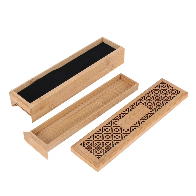 A008 3X Incense Burner Incense Stick Holder With Drawer Joss-Stick Box Hollow Aromatherapy Zen Lying Censer For Home Teahouse