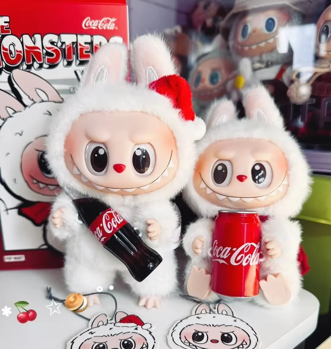 New hot sale Genuine The Coca Cola Series Vinyl Face Doll Labubu Action Figure Keychain Pendant Table Decoration Christmas Gift