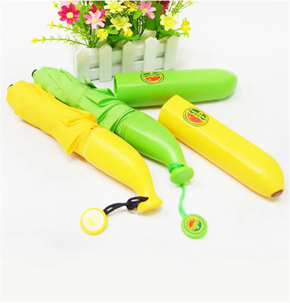 Funny Banana Umbrella Rainy Creative Fruit Folding Umbrellas Windproof Umbrella For Women Men Gift