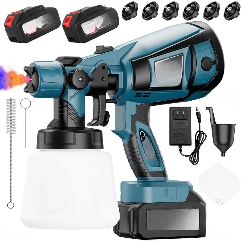 

Household industrial coating 220 volt lithium battery pressure feed electric cordless brushless spray gun