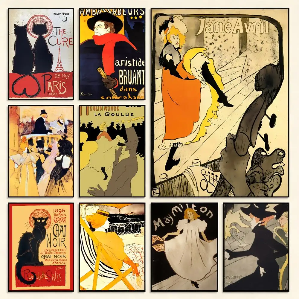 Vintage Poster Artist H-Henri De Toulouse-Lautrec Poster Series Print Unframed Aesthetic Wall Decor Gift Living Room Bedroom