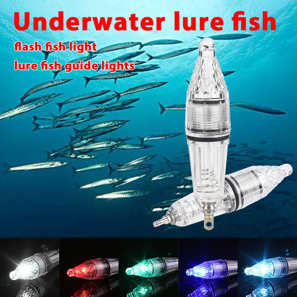 Señuelo de luz LED subacuática para pesca, lámpara de Flash de calamar, cuchara de bajo, accesorios de pesca, 5 piezas, 12cm, 17cm, 0-300M