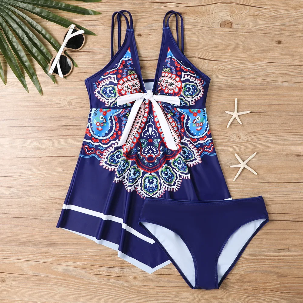

Summer Two Pieces Swimsuits Woman Swim Dress Swimwear Female Tankini Sets Beach Wear Bathing Suit Sports Women Swimming Suit