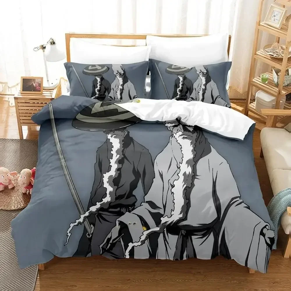 2024 novo afro samurai conjunto de cama único gêmeo completo rainha rei tamanho conjunto adulto criança quarto capa edredão conjuntos 3d impressão anime cama