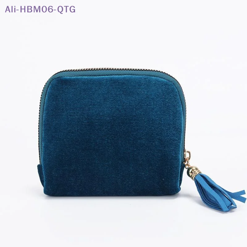 [New] Soft Velvet Jewelry Pouch Multiple Inner Compartments Tassel Zipper For Travel Daily Use Storing Rings Earrings Necklaces