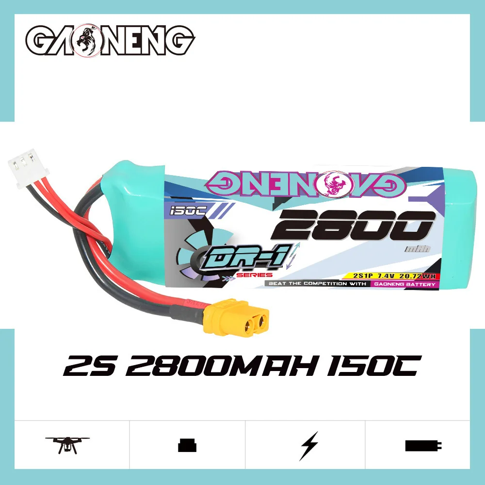 GNB 2s 7.4v 2800mAh 150c Rechargeable Battery For RC Helicopter Quadcopter Drone Cars Boats Spare Parts 2s Lipo Battery