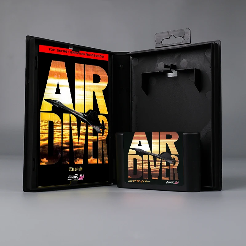 

Air Diver JAP cover 16bit MD game card with box with manual for Sega Genesis Megadrive console