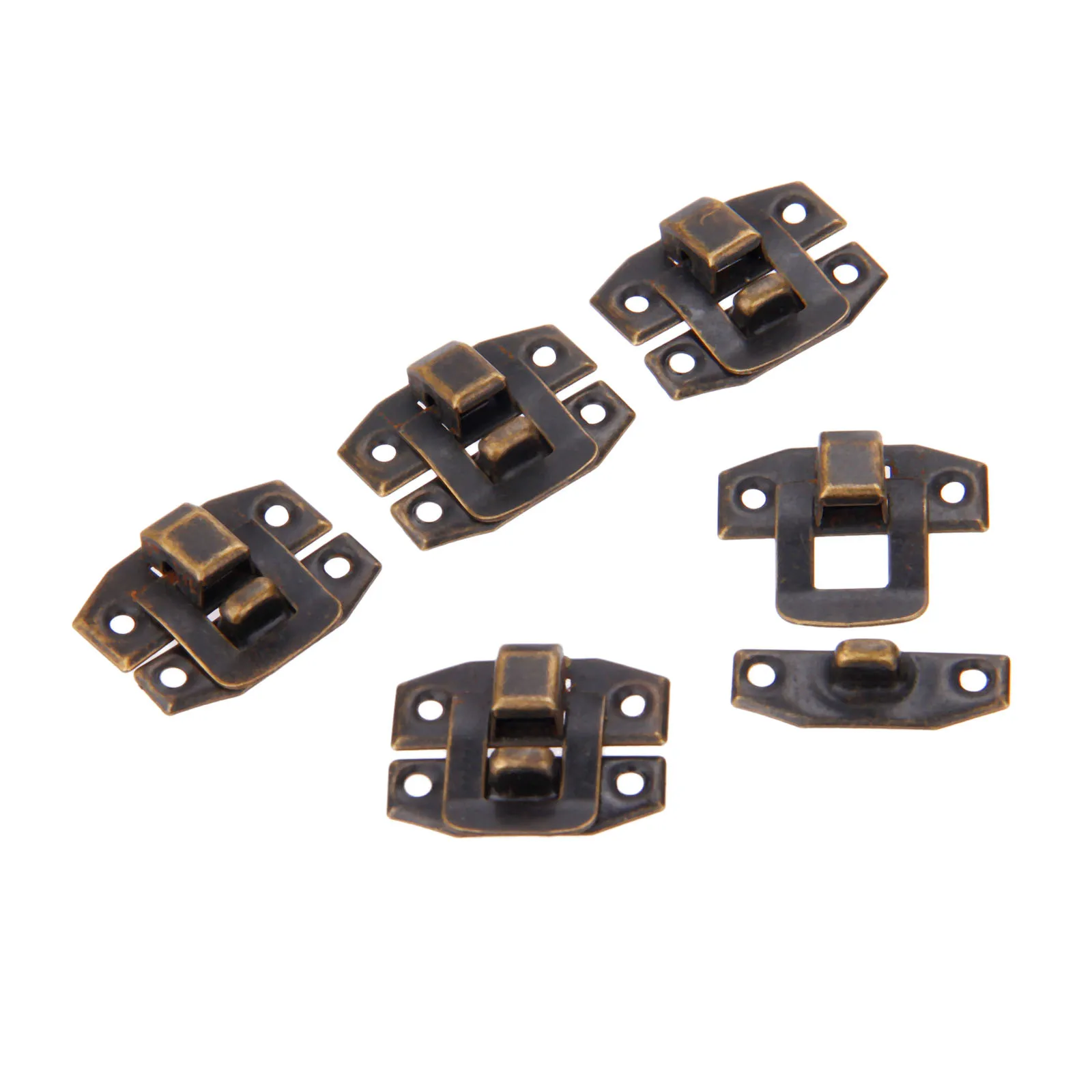 DRELD-cerrojo de bronce antiguo para caja de joyería, Pestillos de captura para maleta, hebilla de Clip, herrajes para muebles, 24x19mm, 20 piezas