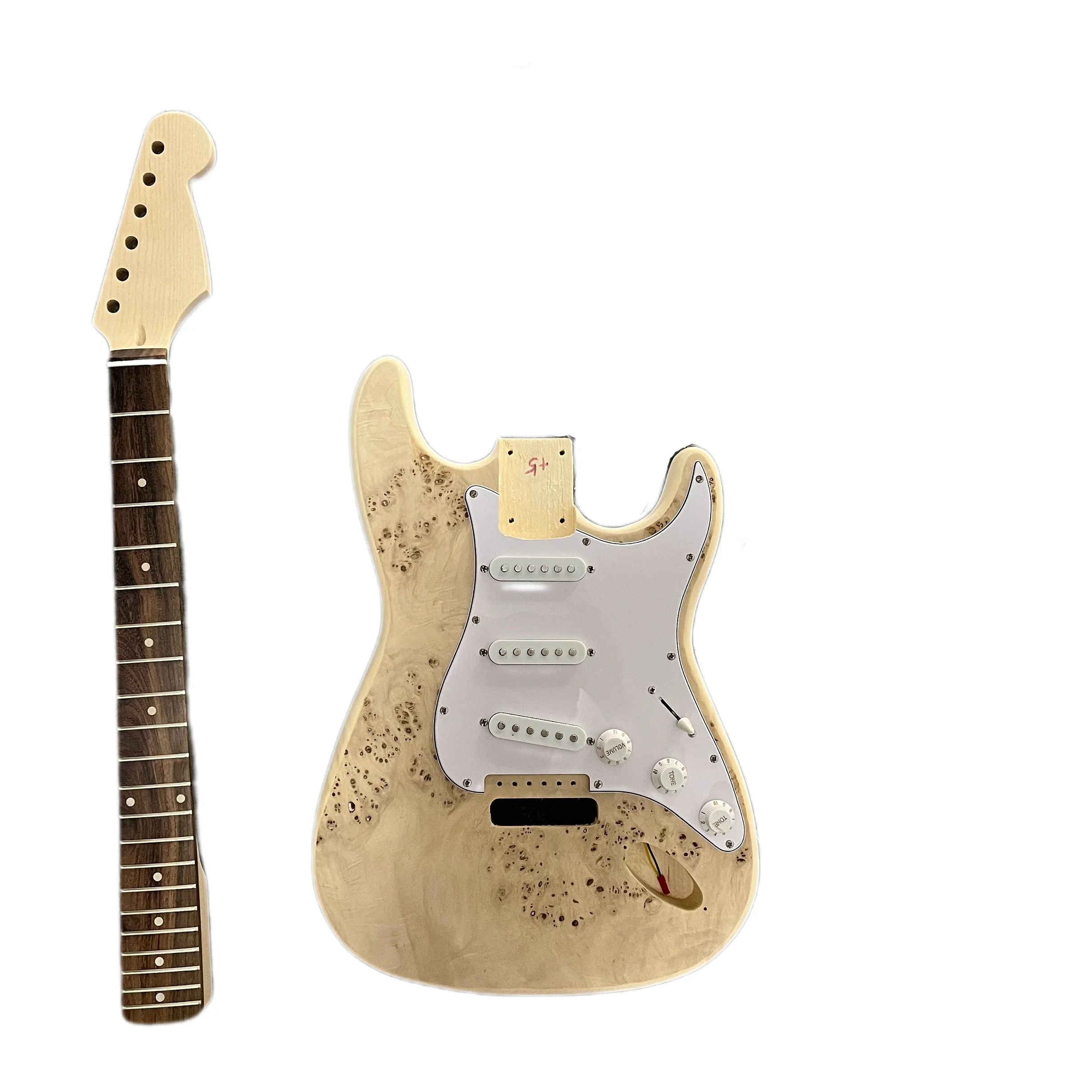 

DIY Electric Guitar Kit With Hardware,Burl Pattern,Basswood Body,Maple Fingerboard ,Pre-Drilled Holes,Custom Build Chin Guitarra