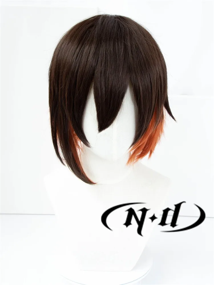 Yakumo Wigs From Anime Game Nu: Carnival Aster Syntheitc Black Brown Orange Mixed Cosplay Wigs Halloween