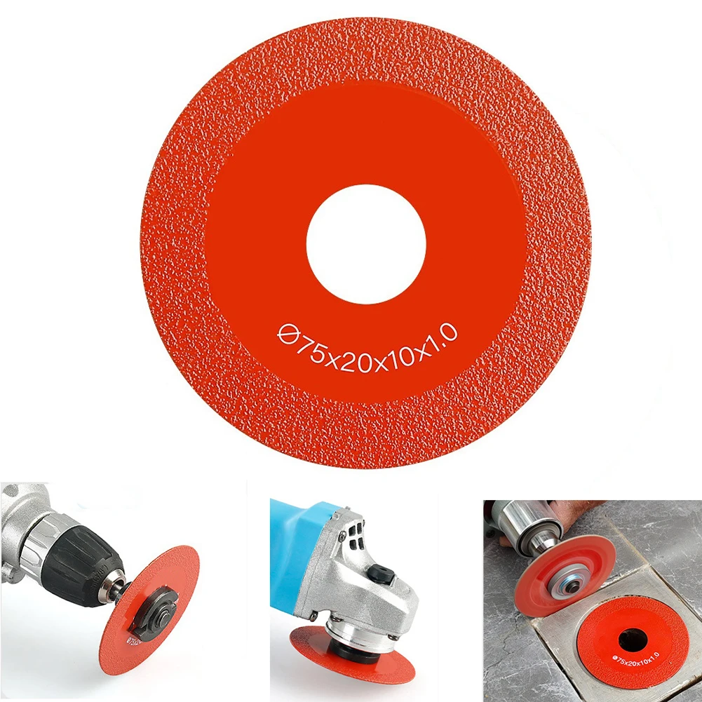 1Pcs Glass Cutting Disc 75*20*10*1 Mm Ultra-thin Saw Blade Diamond Jade Wine Bottle Ceramic Polish Angle Grinder Machine