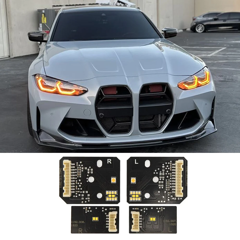 

For BMW M3 M4 CSL 4 series DRL NOT RGBW Multicolor LED Boards G80 G22 G82 G23 G26 Daytime Running Lights Amber Yellow Red Blue