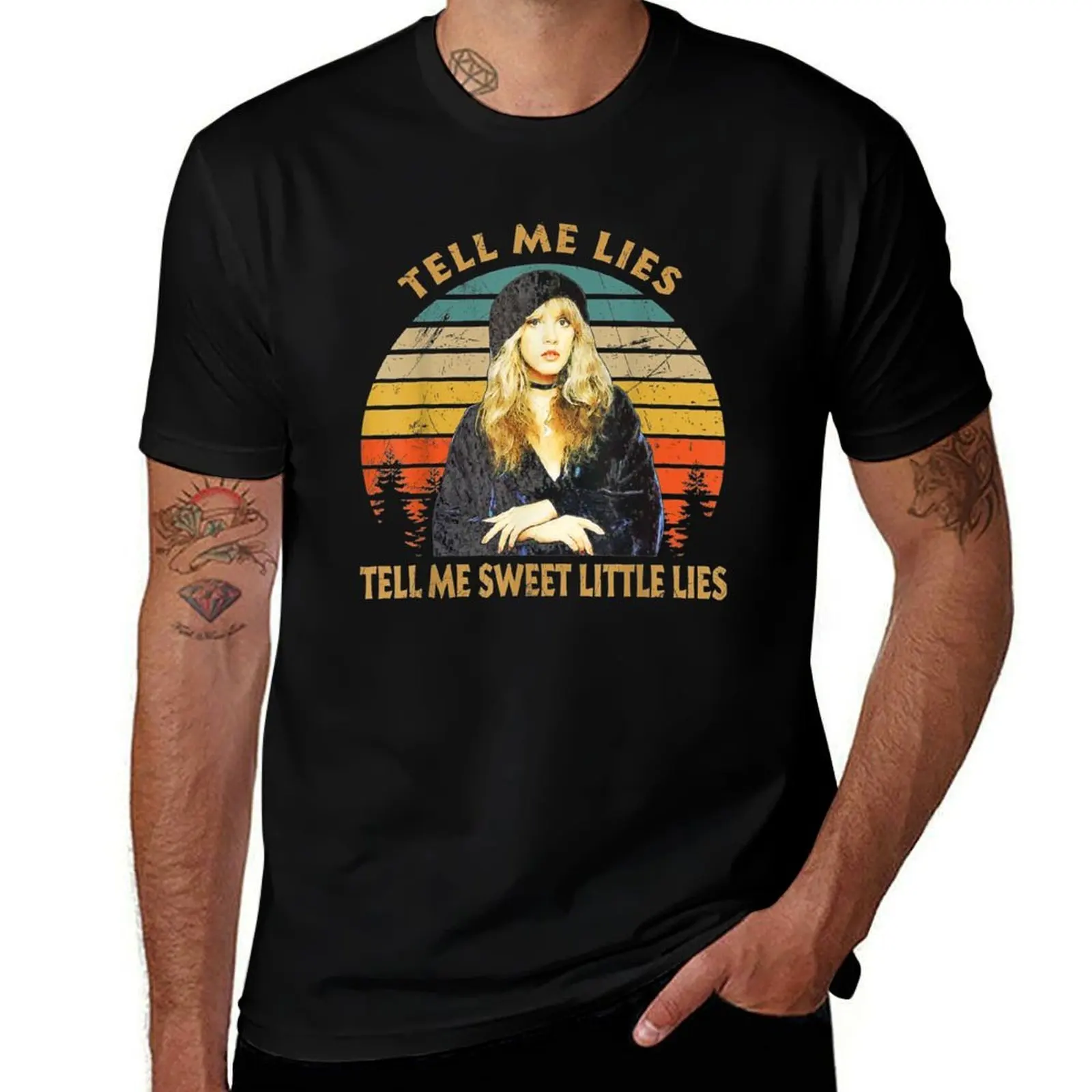 Tell me lies Tell me sweet little lies vintage music fan T-Shirt Soft Stretch Short Sleeve Top