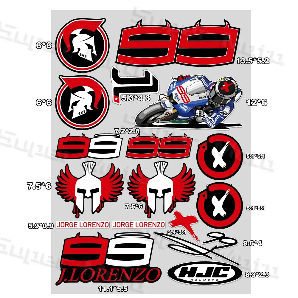 Racing Rider Number 26 41 56 99 Reflective Motorcycle Racing Fuel Tank Sticker Decoration Decals For Yamaha Ducati Honda