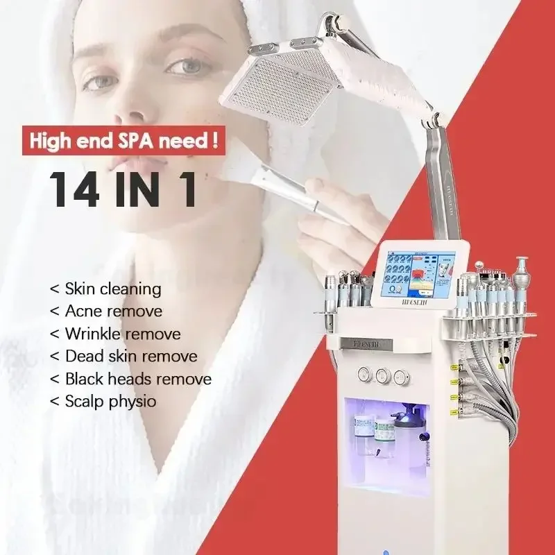 Máquina de hidrodermoabrasión Aqua Peel 14 en 1, limpieza profunda, cuidado de la piel, tratamiento del cabello, rejuvenecimiento de la piel, equipo de belleza Facial