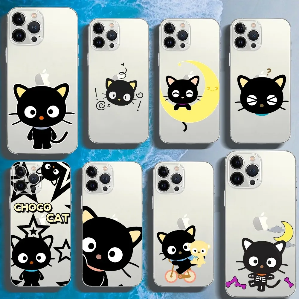 S-Sanrio C-Chococat Phone Case For Iphone 16 15 11 13 14 Pro Max 7 8 Plus X Xr Xs Max Se2020 12mini Transparent Cover