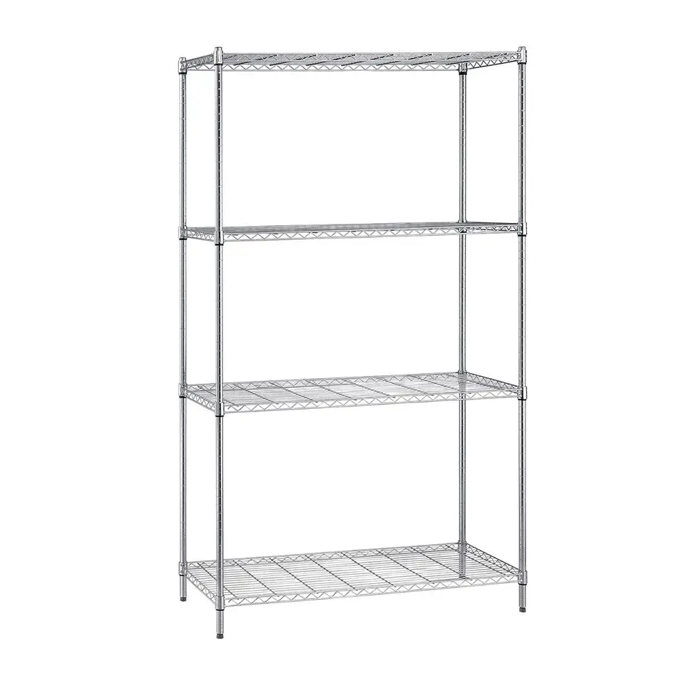 

4-ярусная стеллажная система из хромированной проволоки, грузоподъемность 800 фунтов, 21Ш x 24Г x 63В