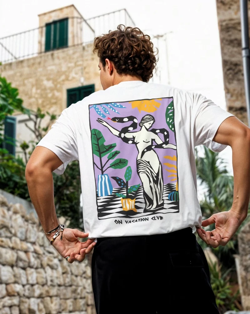 

Casual Loose Sports Fashion Brand Summer Printed Cotton Short Sleeved Crew Neck High Quality Outdoor Surfing Top T Shirt Unisex