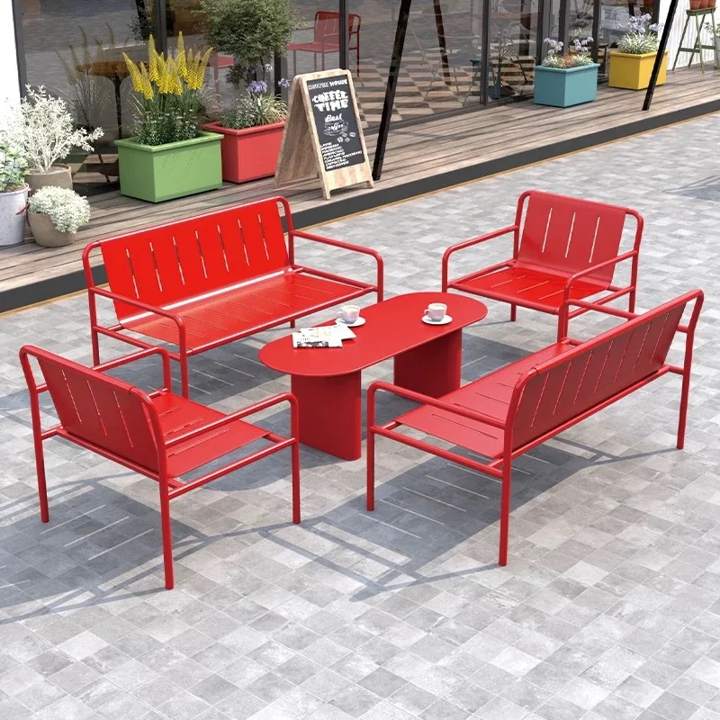 

Outdoor courtyard leisure table and chair villa terrace leisure strip table outdoor outdoor outdoor card seat sofa table and cha