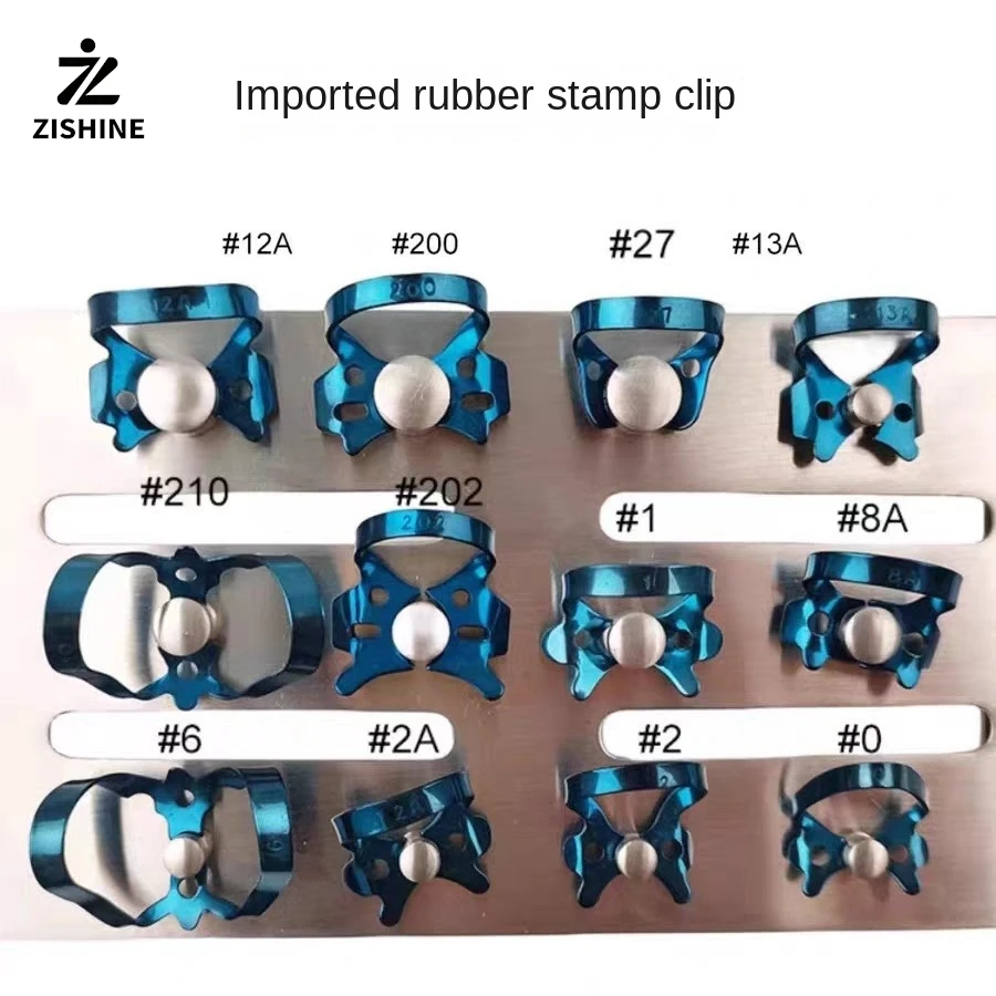 1pc-チタンブルーコーティングされた歯科用ゴムバリアクリップ-ファッショナブルな歯科修復クリップ-ブラケット付き-オートクレーブ可能