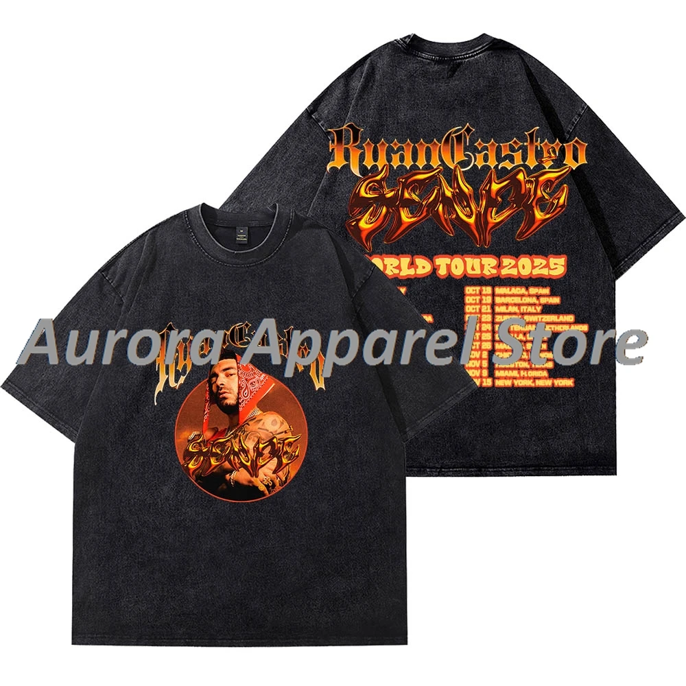 تي شيرت Ryan Castro Sende World Tour 2025 Merch Wash تي شيرت كوسبلاي للنساء والرجال من القطن بأكمام قصيرة
