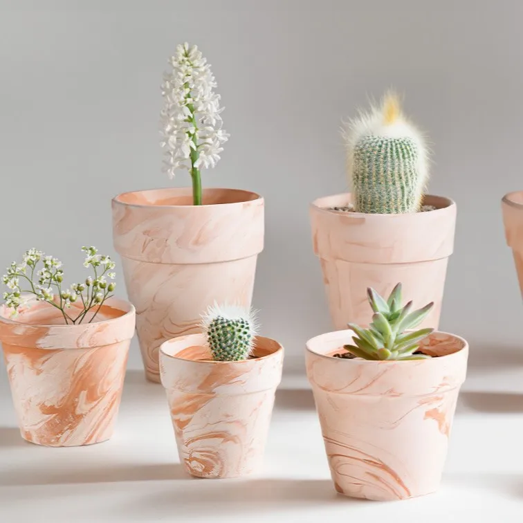 Red pottery flower pot Internet celebrity macchiato clay pot vegetarian fired ceramic succulent breathable Phalaenopsis white po