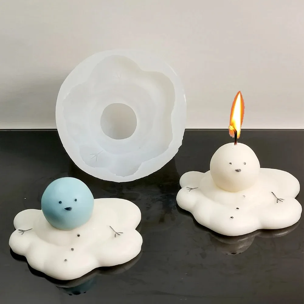 Y Christmas Melting Snowman Scented Candles Silicone Mold DIY Handmade Plaster Soap Cakes Bread Making Kit Food Grade Molds