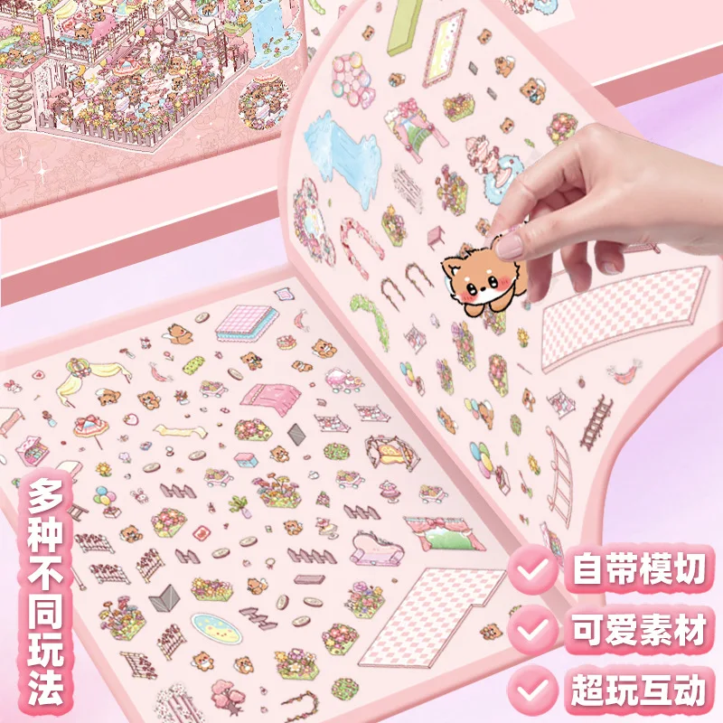 Large‑Size 3D Visual Miniature Stickers, Creative Stackable Stress‑Relief DIY Scene‑Building Craft Decals