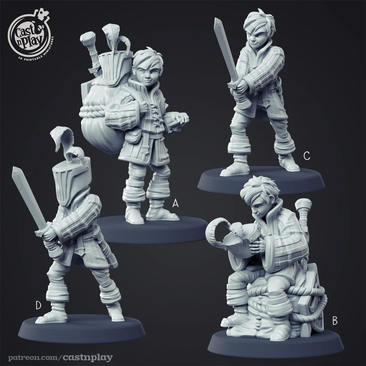 Miniatuur Harsmodel [Arena] Ridder, Halfling Krijger, Elf Dnd War Schaken Submodel Ongeverfd