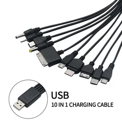 Wielofunkcyjny kabel USB 10 w 1, uniwersalny kabel do ładowania telefonu, wielogłowicowy kabel do ładowania, do ładowarki telefonu Samsung Nokia