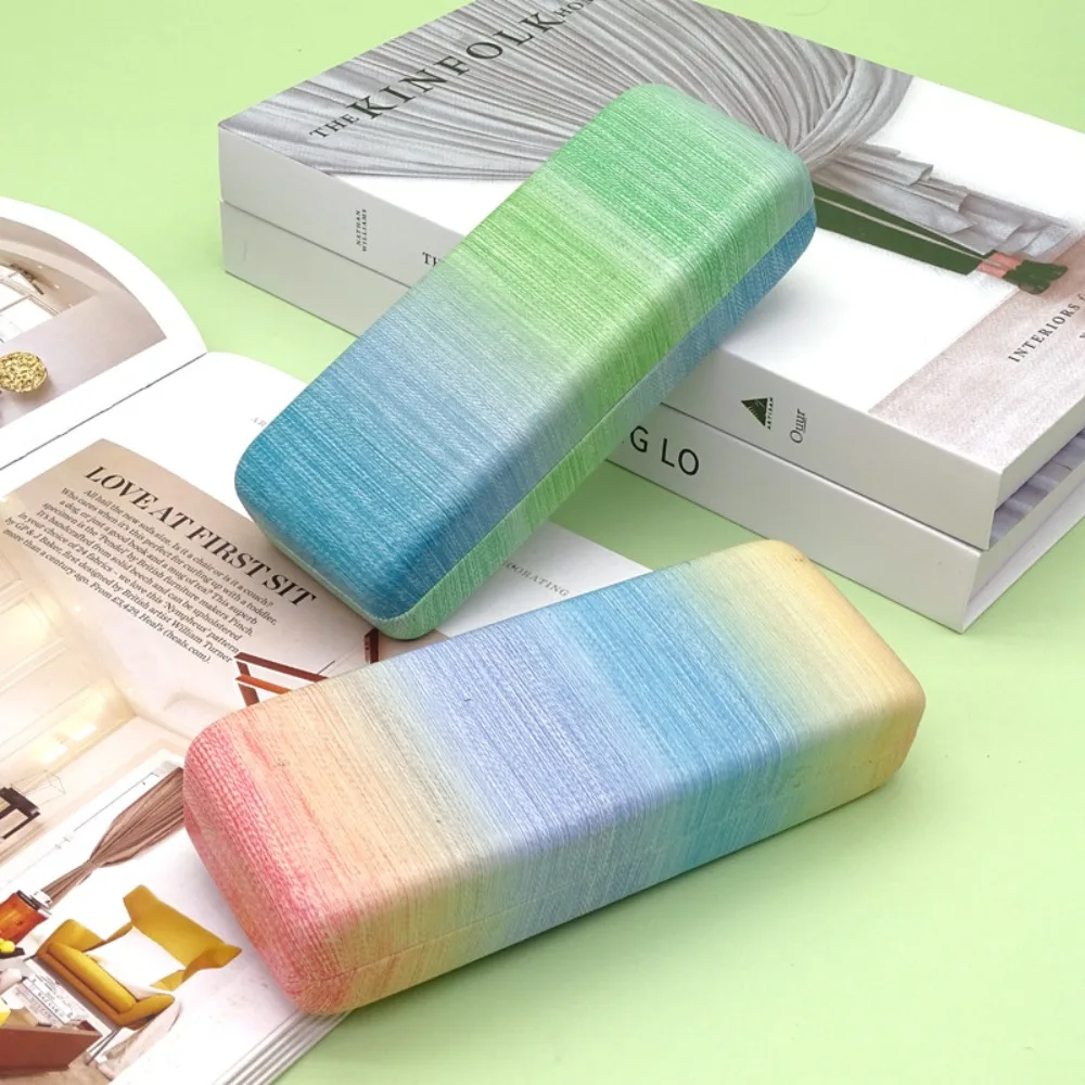 High Quality Rainbow Color Glasses Case Simple Portable Eyeglasses Accessories Creative Anti Pressure Sunglasses Box for Student