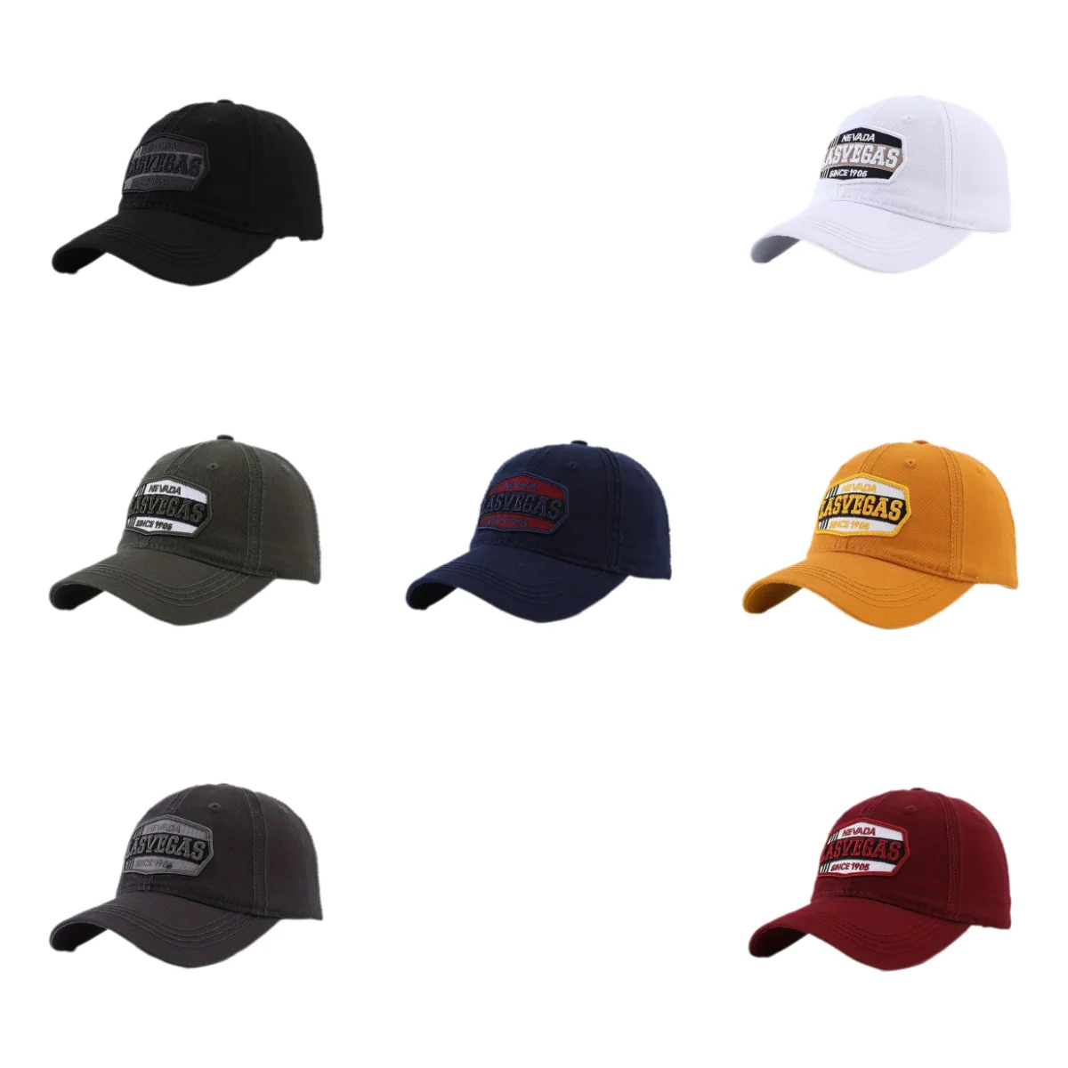 

Washed Retro Solid Color Trendy Dad Hat LASVEGAS Letter Embroidered Baseball Cap Outdoor Street Shade Personalized Hip-hop Hat