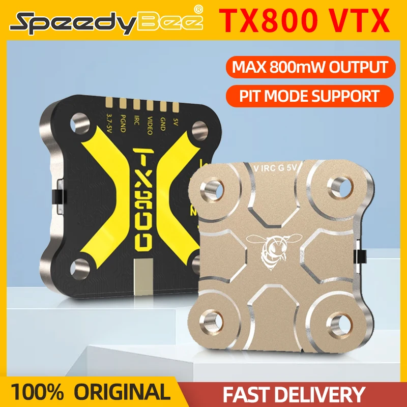 

SpeedyBee TX800 VTX 5.8G 48CH PitMode 25mW/200mW/400mW/800mW Output Long Range Transmitter Tramp Support For RC FPV Racing Drone